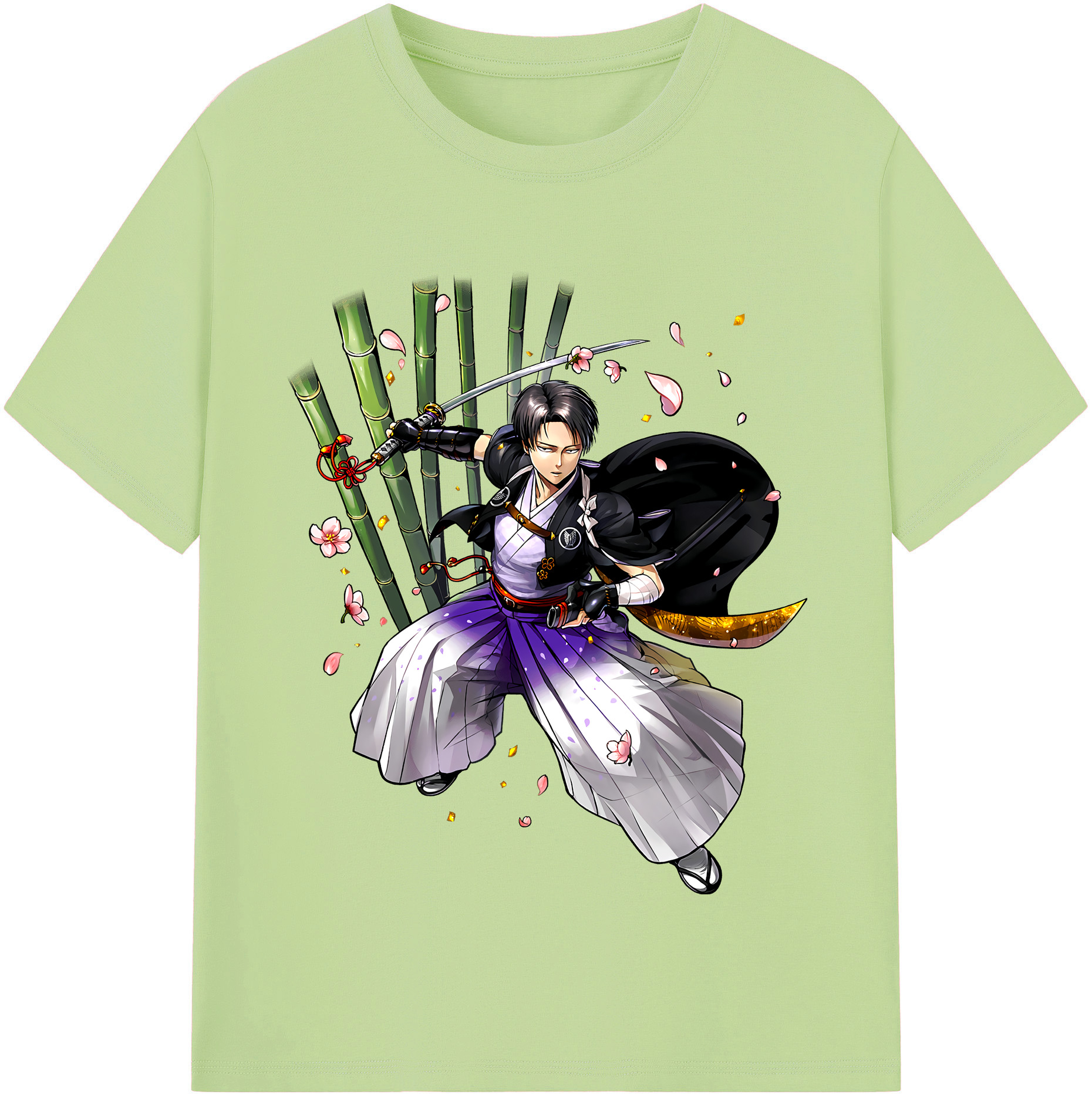 （画像用） 進撃の巨人 リヴァイ·アッカーマン Attack on Titan Levi Ackerman 綿100％半袖Tシャツ（フロントプリント）